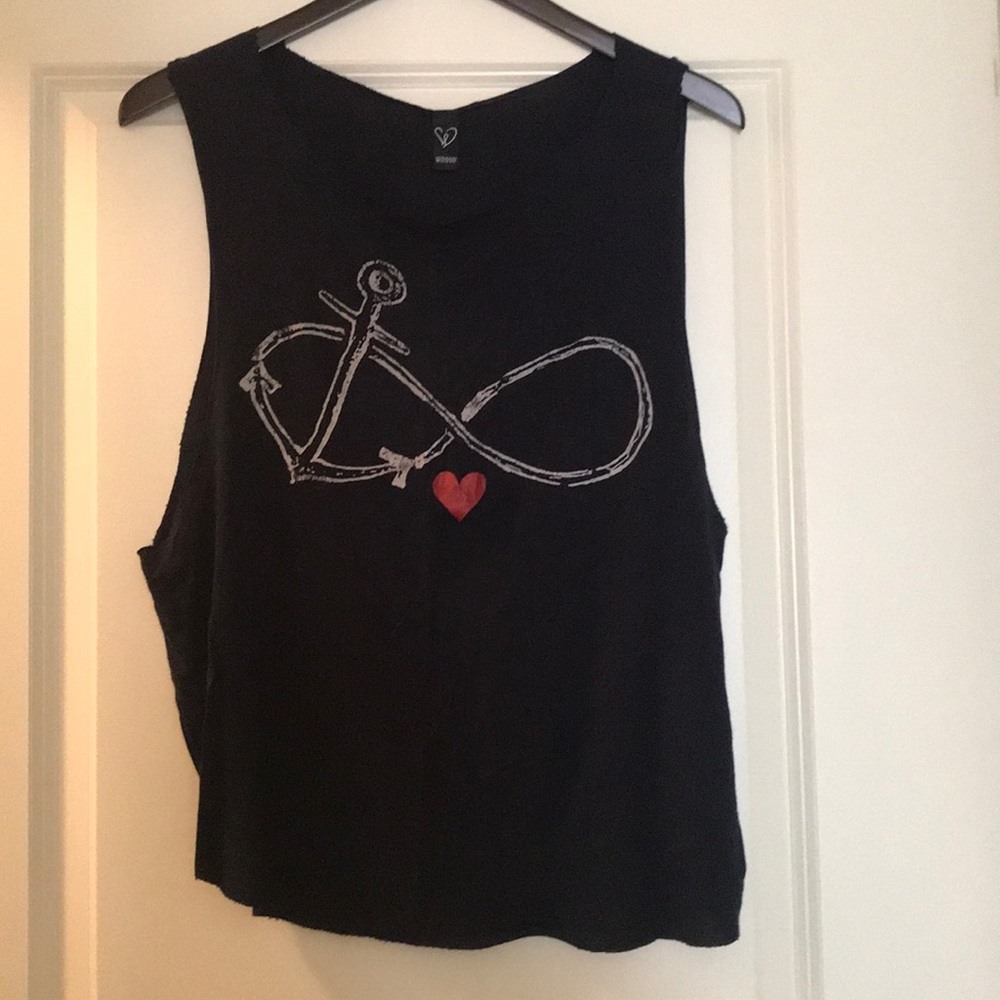 Heart & Anchor Sleeveless Crop Top